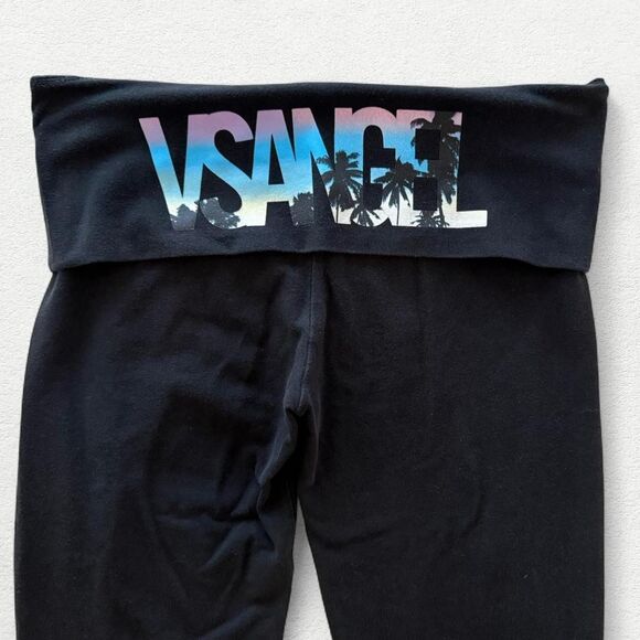 Victoria's Secret Pants - Y2K vintage Black Victoria's Secret Fold-Over low-rise flare legging VSANGEL